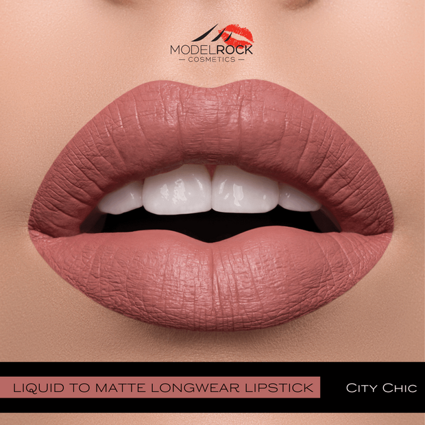 Model Rock Liquid to Matte Longwear Lipstick