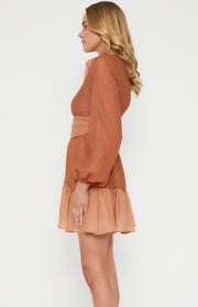Zara Terracotta Collard Dress