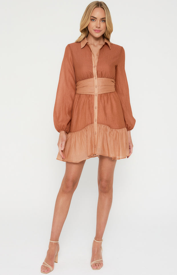 Zara Terracotta Collard Dress