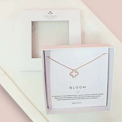 LillyCo Bloom Flower Necklace - RG Boxed