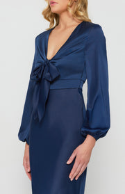 Cameron Front Tie Satin Dress