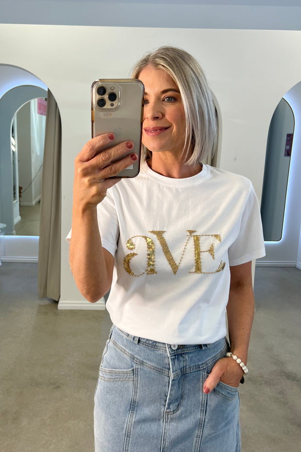 Ave Gold White Tee