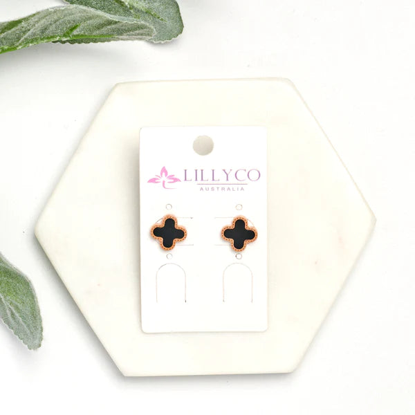 LillyCo Black Flower Earring