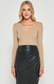 Krystal Faux Leather Midi Skirt