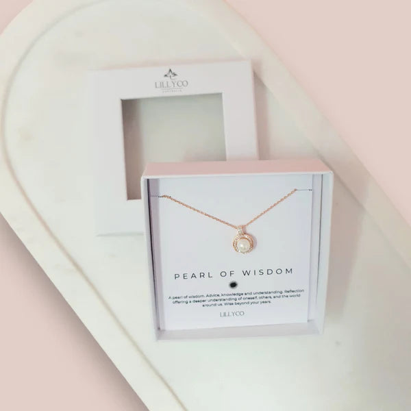 LillyCo Pearl of Wisdom Necklace - RG Boxed