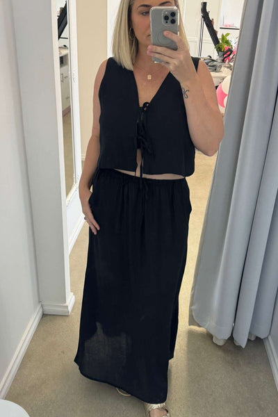 Steph Black Maxi Skirt