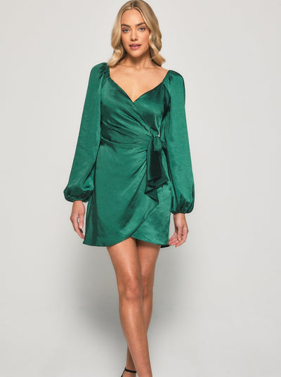 Winston Satin Dress with Front Tie