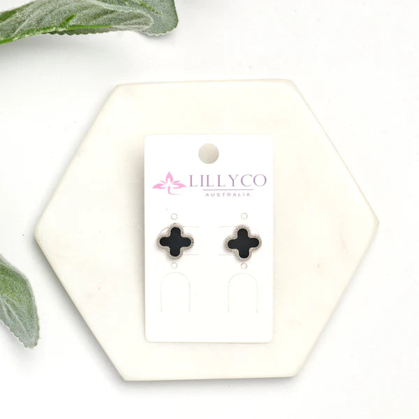 LillyCo Black Flower Earring