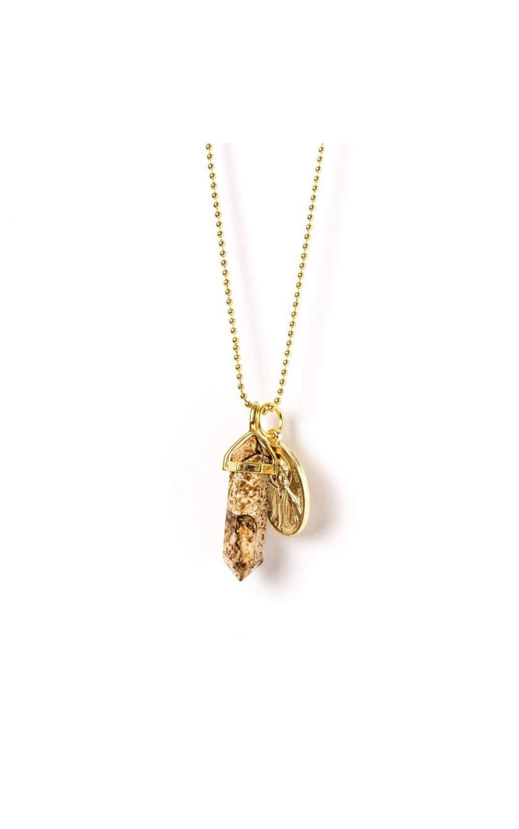 Gold Jasper Guardian Angel Necklace