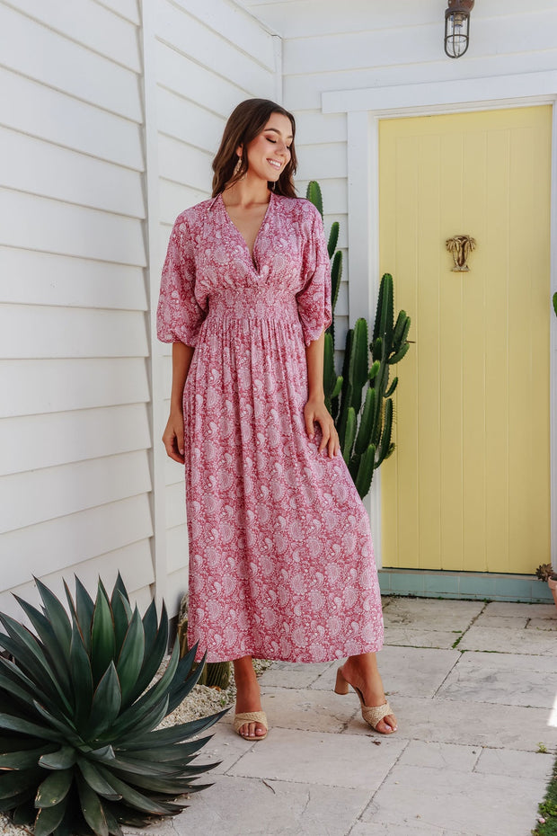 Pearl-Lee Pink Boho Dress