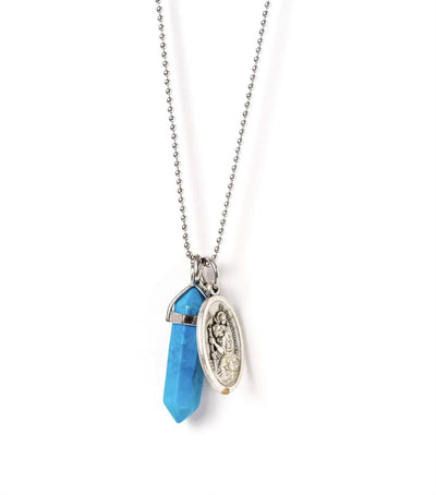 Silver Blue Howlite Necklace